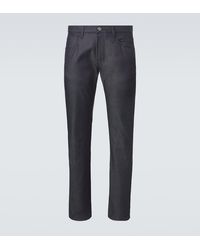 Giorgio Armani - Straight Jeans Aus Baumwolle Und Seide - Lyst