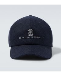Brunello Cucinelli - Logo Silk, Linen, And Wool Baseball Cap - Lyst