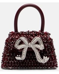 Self-Portrait - Verzierte Tote Bag Bow Micro Aus Leder - Lyst
