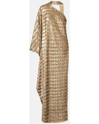 ‎Taller Marmo - Gilded Ubud Scarf-Detail Sequined Gown - Lyst