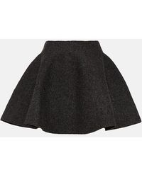 Alaïa - Wool-Blend Miniskirt - Lyst