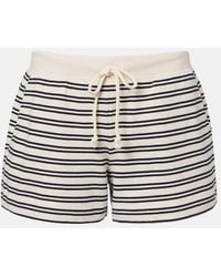 Velvet - Amy Striped Cotton Jersey Shorts - Lyst