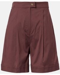 Max Mara - Medeola Pleated Cotton-Blend Shorts - Lyst