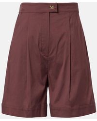 Max Mara - Medeola Pleated Cotton-Blend Shorts - Lyst