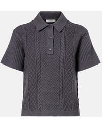 JW Anderson - Cable-Knit Wool And Cotton-Blend Polo Shirt - Lyst
