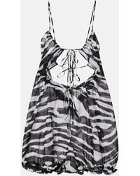 The Attico - Zebra-Print Cotton Muslin Romper - Lyst