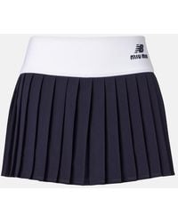 Miu Miu - X New Balance Pleated Jersey Miniskirt - Lyst