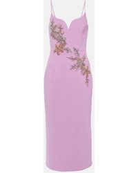 Rebecca Vallance - Chantara Embellished Crepe Midi Dress - Lyst