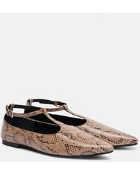 A.Emery - Ward Snake-Effect Leather Mary Jane Flats - Lyst