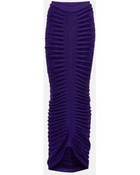 Alaïa - Ruched Midi Skirt - Lyst