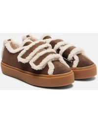 Inuikii - Shearling-Trimmed Suede Low-Top Sneakers - Lyst