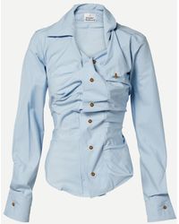 Vivienne Westwood - Orb Gathered Cotton Poplin Shirt - Lyst