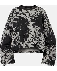 Dries Van Noten - Draped Floral Cotton Jersey Sweatshirt - Lyst