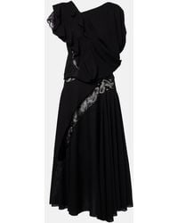 Junya Watanabe - Asymmetric Lace-Trimmed Midi Dress - Lyst