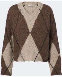 Altuzarra - Parish Argyle Wool And Alpaca Blend Sweater - Lyst