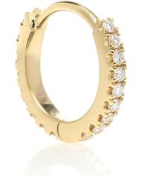 Maria Tash Eternity Diamond & 18kt Gold Hoop Single Earring - Metallic