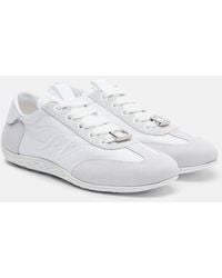 Roger Vivier - Viv Low Suede-Trimmed Sneakers - Lyst