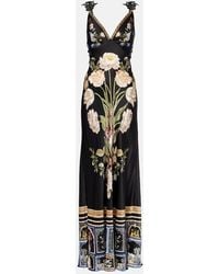 CAMILLA - Ottoman Elegance Floral Silk Maxi Dress - Lyst