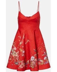 Zimmermann - Patience Floral Linen Minidress - Lyst