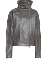 Acne Studios Chaqueta de piel - Gris