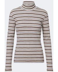 Dries Van Noten - Striped Cotton-Blend Turtleneck Sweater - Lyst