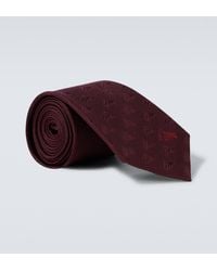 Gucci - Embroidered Logo Silk Jacquard Tie - Lyst