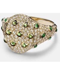 Yvonne Léon - Ring Aus 9Kt Gelbgold (375/1000) Mit Diamanten Und Tsavorit - Lyst
