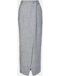 Brunello Cucinelli - Hemp And Linen Maxi Skirt - Lyst