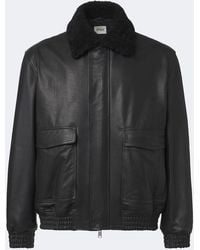 Arma - Bari Teddy-Trimmed Leather Blouson Jacket - Lyst