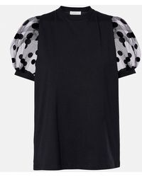 Nina Ricci - Polka Dot Tulle And Jersey T-Shirt - Lyst