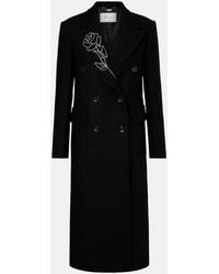 Blumarine - Mantel Aus Einem Wollgemisch Mit Kristallen - Lyst