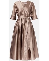 Max Mara - Midikleid Viola Aus Satin - Lyst