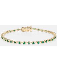 STONE AND STRAND - Emerald Ace 14kt Gold Tennis Bracelet With Emeralds - Lyst