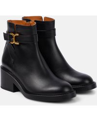 Chloé - Marcie Buckled Leather Ankle Boots - Lyst