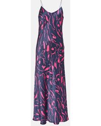 Asceno - Bedrucktes Maxikleid Lyon Aus Seide - Lyst