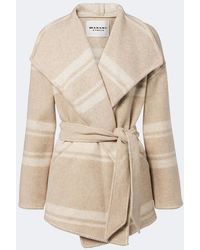 Isabel Marant - Brea Striped Wrap Coat - Lyst