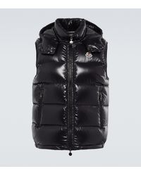 Moncler Synthetic Tibb Nylon Laque Down Vest in Navy Blue Mens Clothing Jackets Waistcoats and gilets for Men 