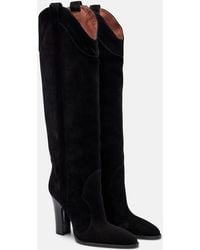 Paris Texas - Lavinia Suede Knee-High Boots - Lyst