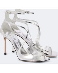 Jimmy Choo - Azia 95 Metallic Leather Sandals - Lyst