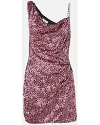 Area - Vestido Corto Con Lentejuelas - Lyst