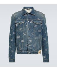 Gucci - GG Motif Denim Jacket - Lyst