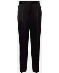 TOTEME - High-Rise Satin Straight Pants - Lyst