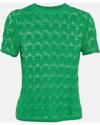 Vince - Openwork Cotton Lace T-shirt - Lyst