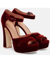 Malone Souliers - Yuri 125 Velvet Platform Sandals - Lyst