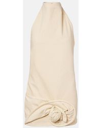 Magda Butrym - Floral-Applique Denim Minidress - Lyst