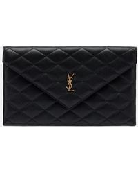 Saint Laurent - Paris Leather Clutch - Lyst
