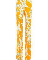 Emilio Pucci Printed Jersey Flared Pants - Yellow