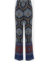 Etro - Paisley Silk-blend Wide-leg Pants - Lyst