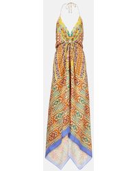 Etro - Bedrucktes Midikleid Aus Seide - Lyst