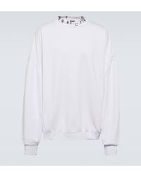 Balenciaga - Pierced Round Fleece Sweatshirt - Lyst